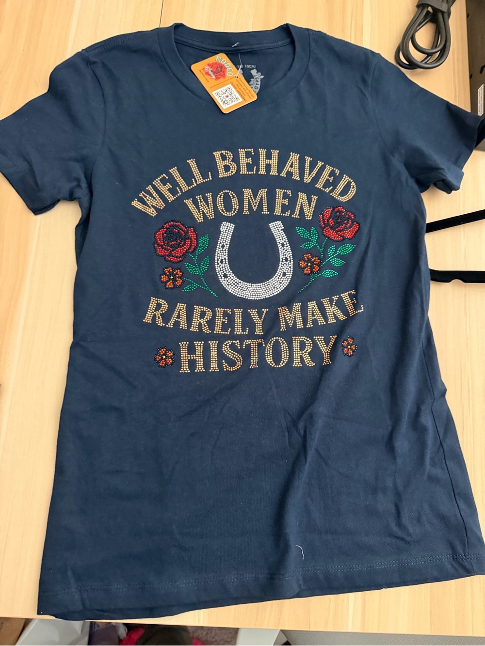 Navy Short-Sleeve Graphic Tee — 'Well Behaved Women Rarely Make History'